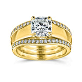 Wide Double Bands 3-Piece Bridal Stack - Size 10.5 Only
