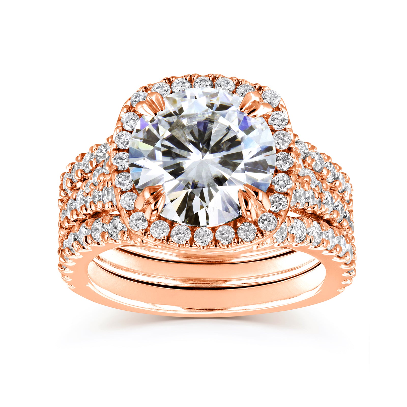 4.25 Carat Lab Grown Diamond Round 3pc Vienna Bridal Set