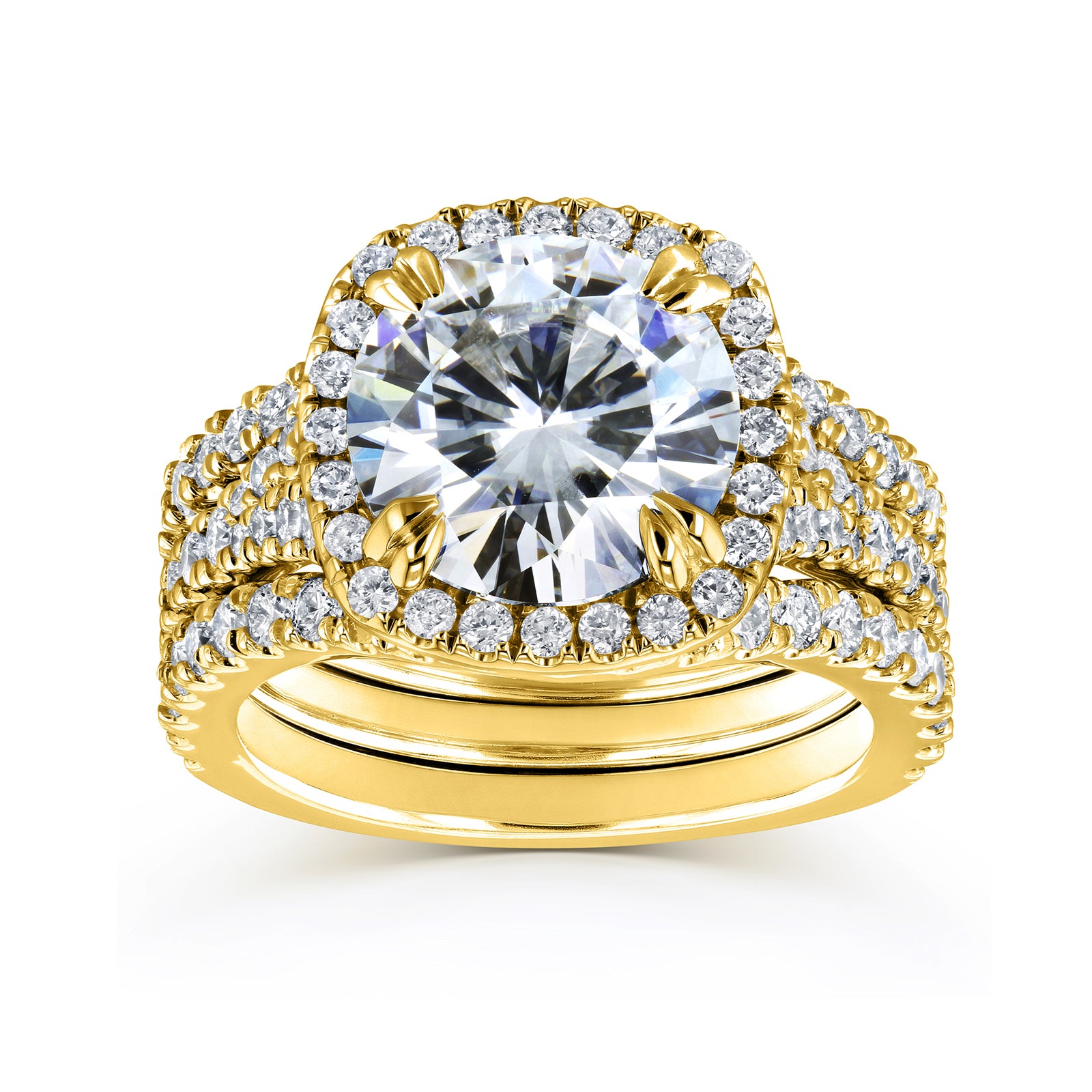 Kobelli Grown Diamond Rings - 3 Piece Set Yellow Gold (other metal color options available)