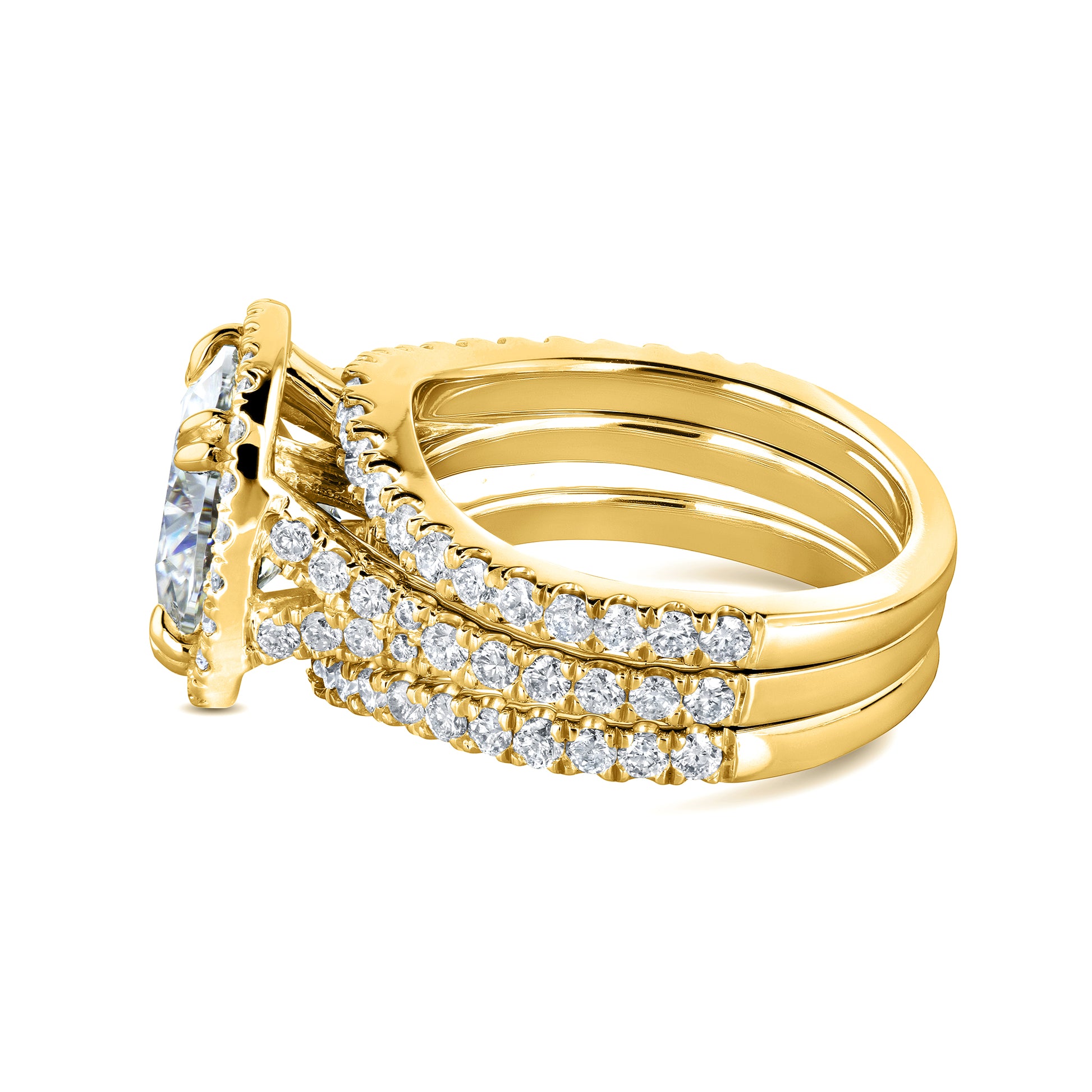 4.25 Carat Lab Grown Diamond Round 3pc Vienna Bridal Set