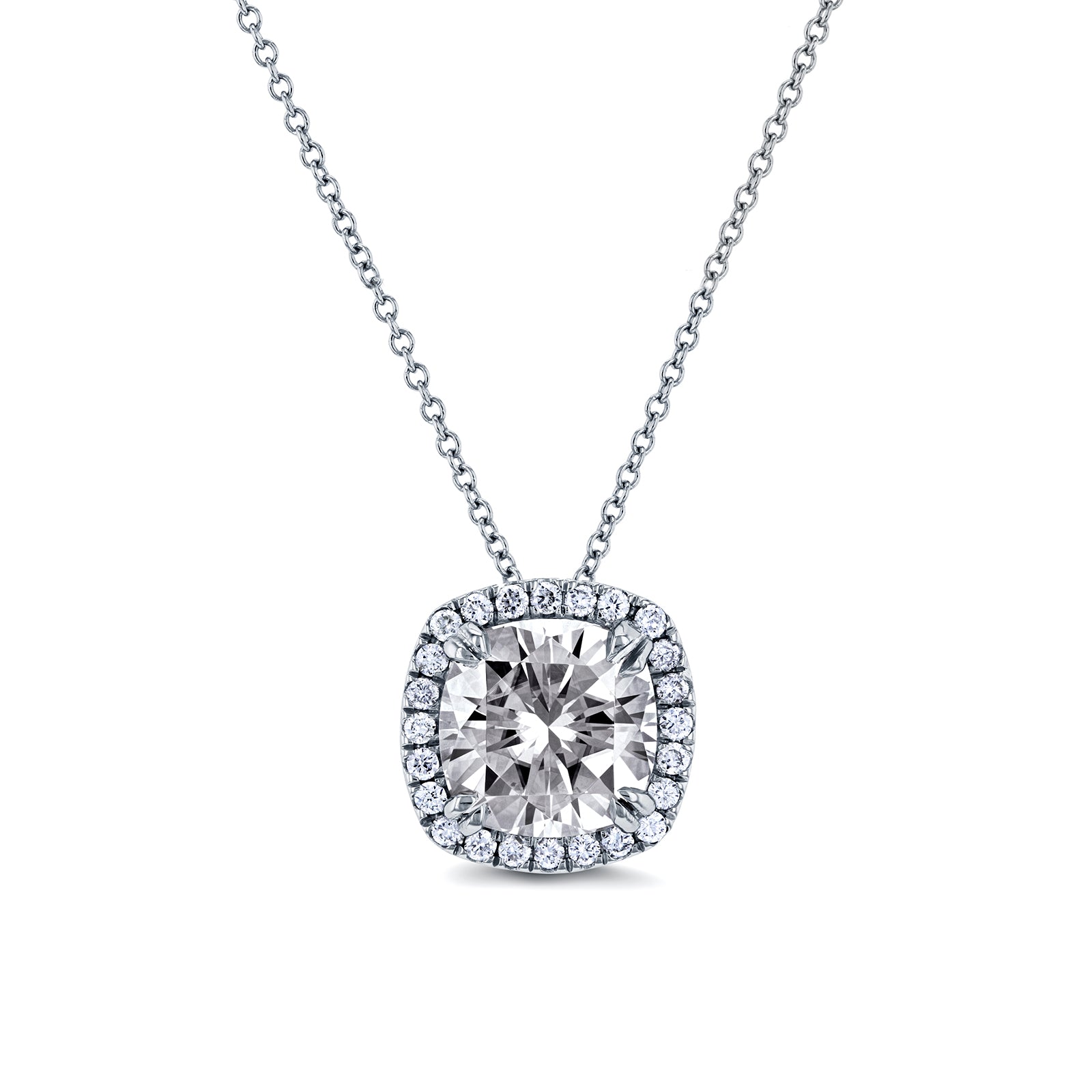 3 Carat Moissanite Cushion Kaori Necklace