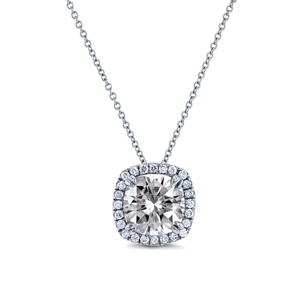 3 Carat Moissanite Cushion Kaori Necklace