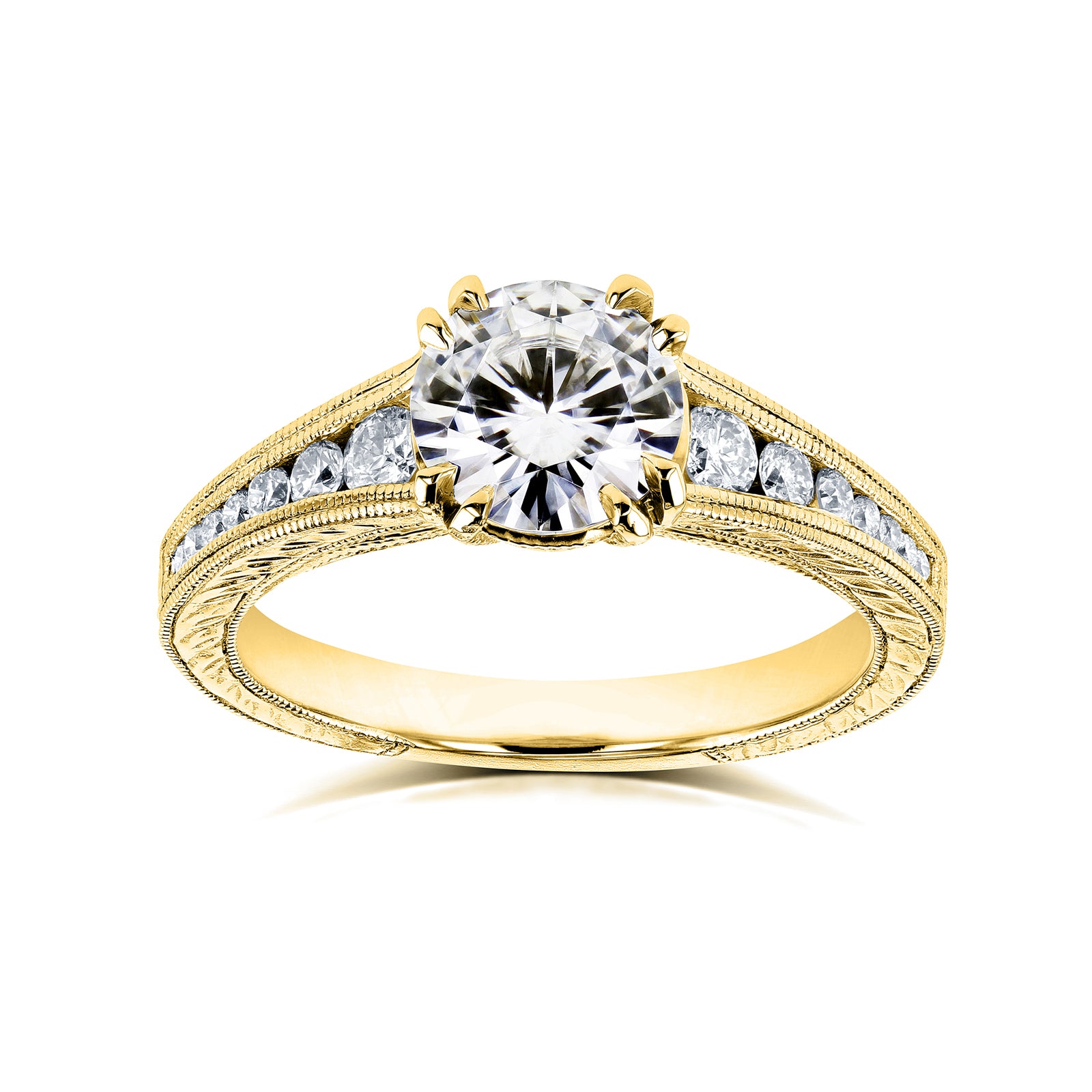 1.25 Carat Moissanite Augustina Ring in Yellow Gold