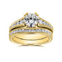1.45 Carat Moissanite Augustina Bridal Set (DEF/VS) in Yellow Gold