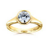 1ct Round Moissanite Solitaire Bezel Ring