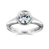 1ct Round Moissanite Solitaire Bezel Ring