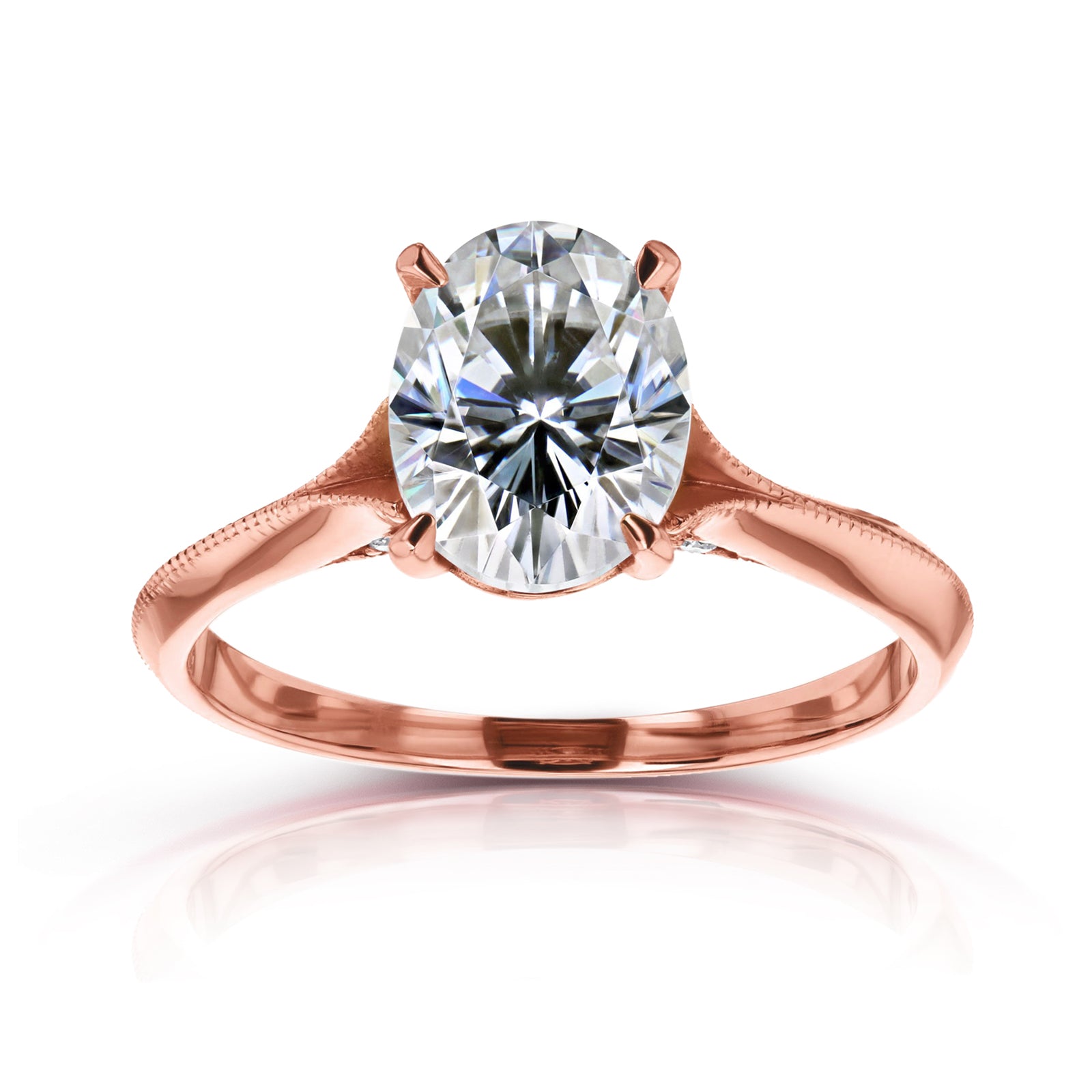 2.15 Carat Moissanite Vintage Tomoe Ring - rose gold option
