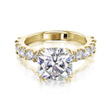 Kobelli Grown - 3.9ct Lorette Ring in Yellow Gold tilted view