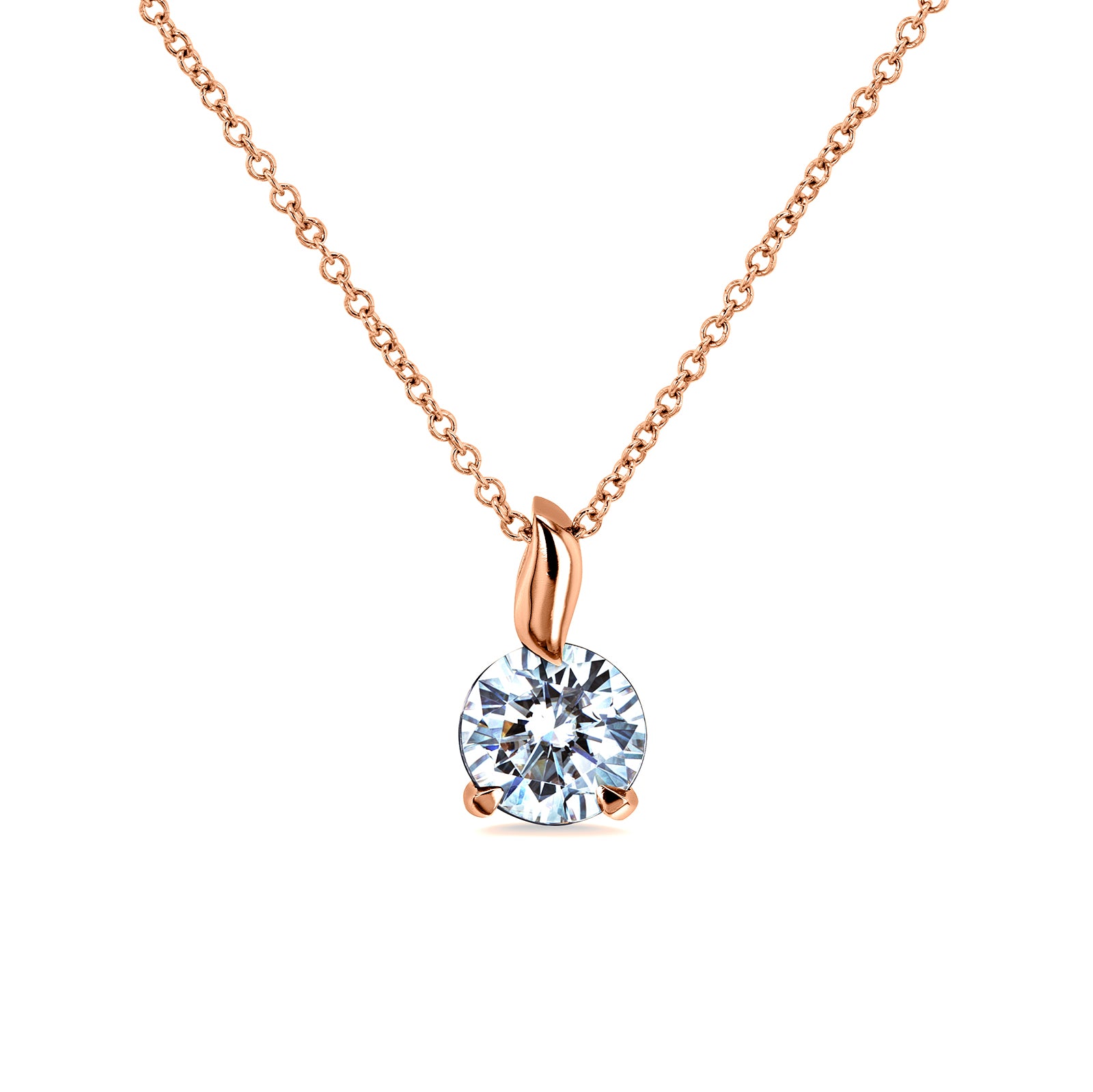 1 Carat Moissanite Leaf Bail Necklace