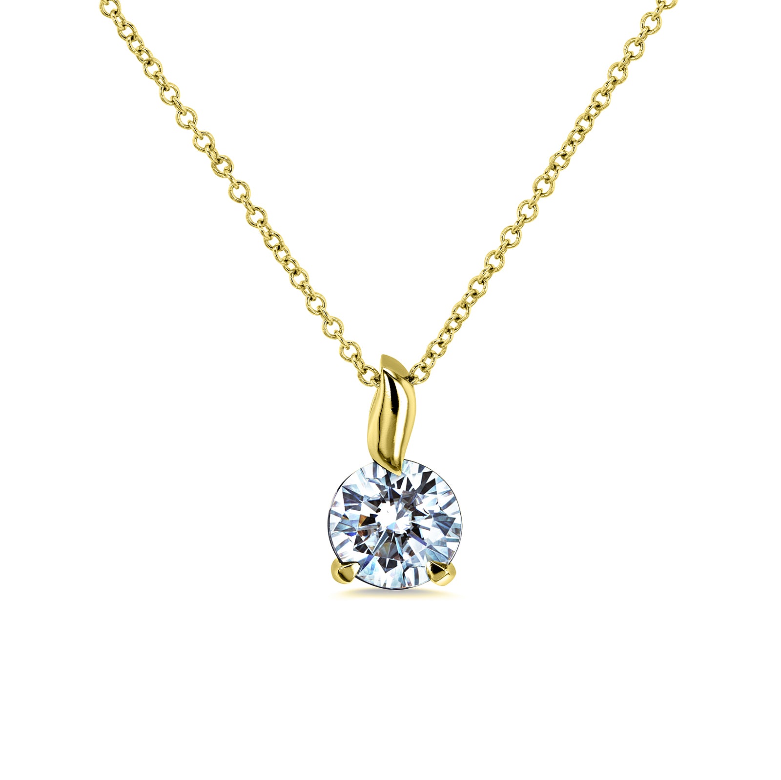 1 Carat Moissanite Leaf Bail Necklace