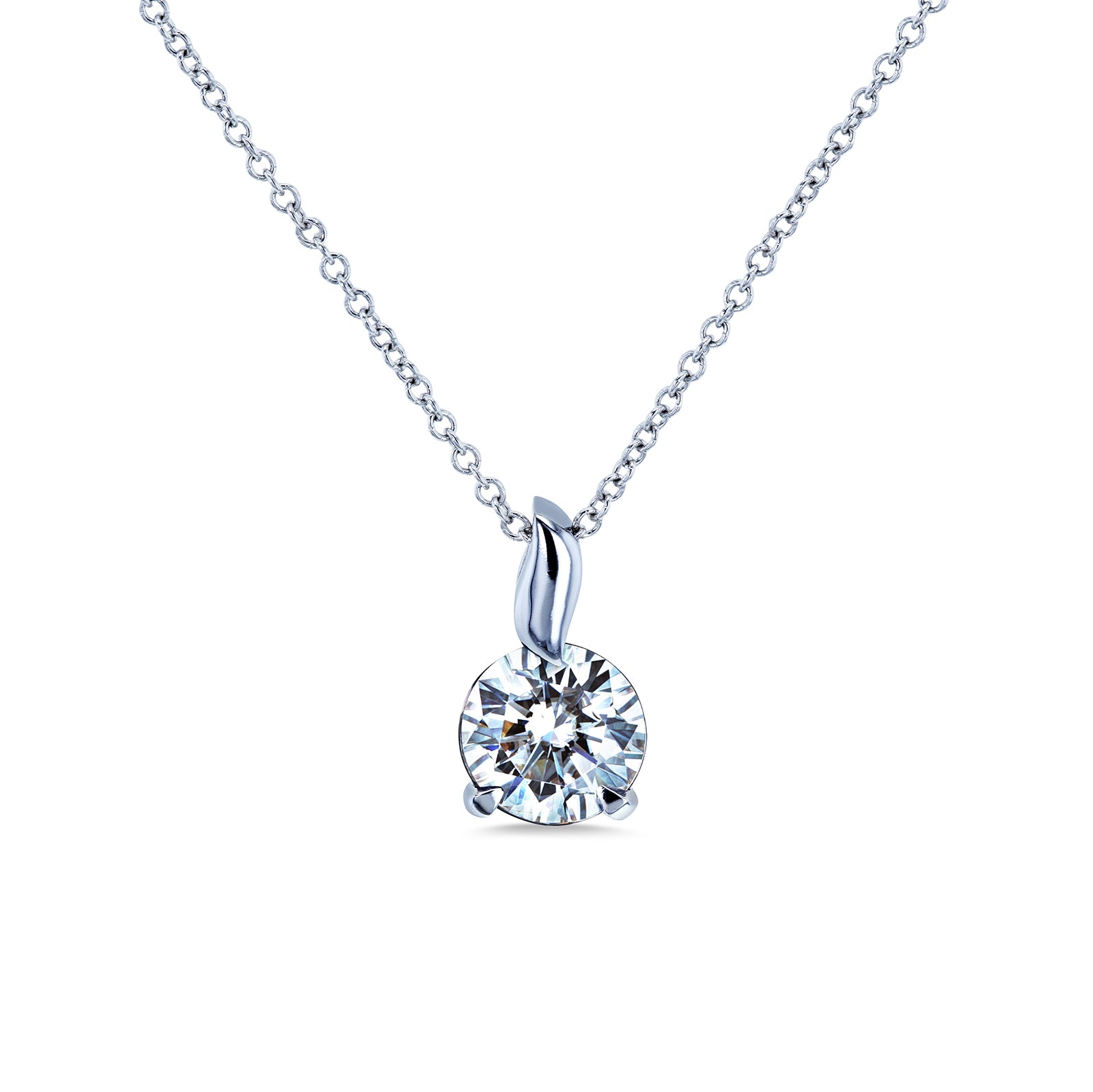 1 Carat Moissanite Leaf Bail Necklace