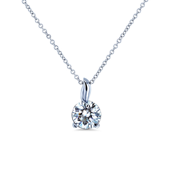 1 Carat Moissanite Leaf Bail Necklace