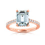 Kobelli 2.85 Carat Moissanite Emerald Drop Halo Tully Ring