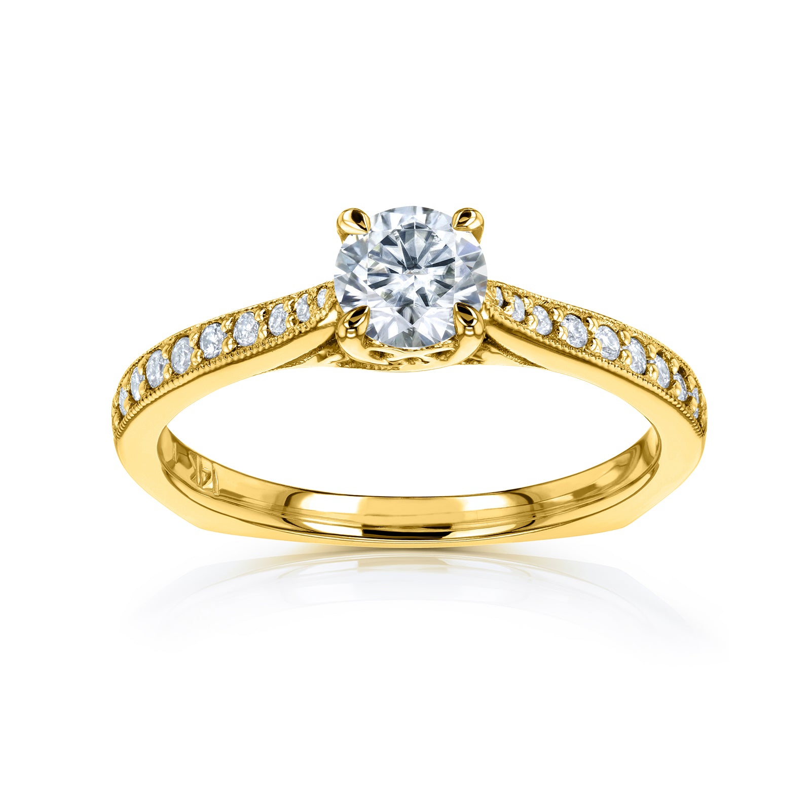0.65 Carat Moissanite Round Euro Ring (DEF/VS)