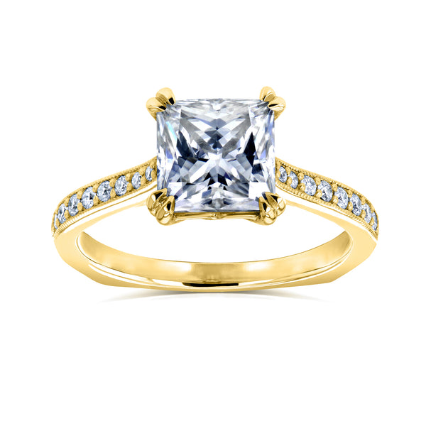 2 Carat Moissanite Euro Princess Ring