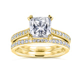 2.25 Carat Moissanite Euro Princess Bridal Set