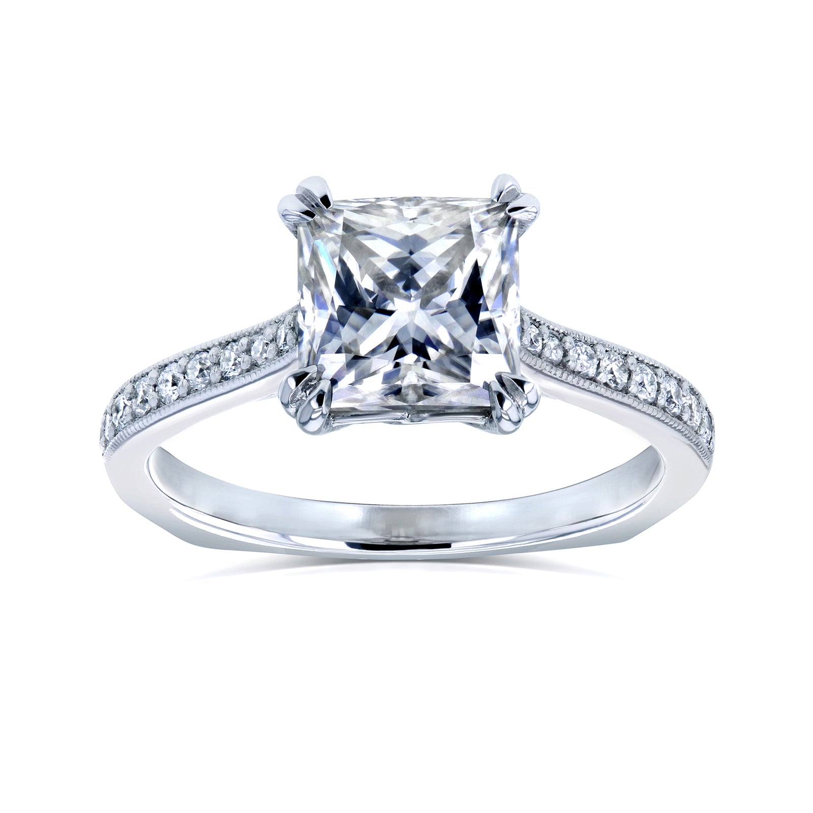 2 Carat Moissanite Euro Princess Ring