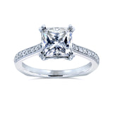 2 Carat Moissanite Euro Princess Ring