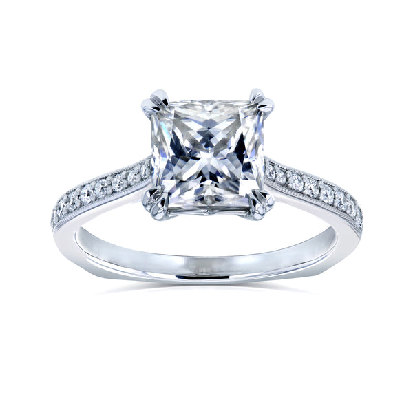 2 Carat Moissanite Euro Princess Ring