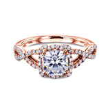 1.4ct Floral Braid Cushion Ring (DEF/VS)