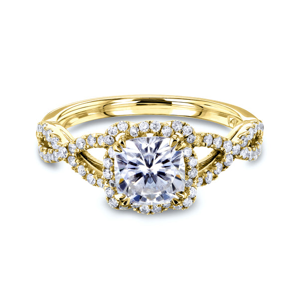 1.4ct Floral Braid Cushion Ring