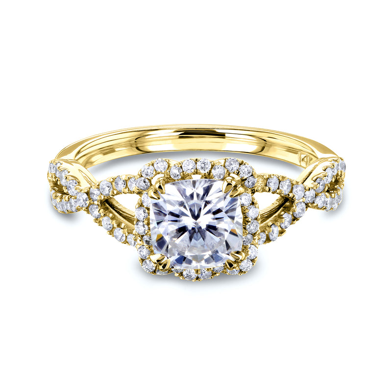 1.4ct Floral Braid Cushion Ring (DEF/VS)