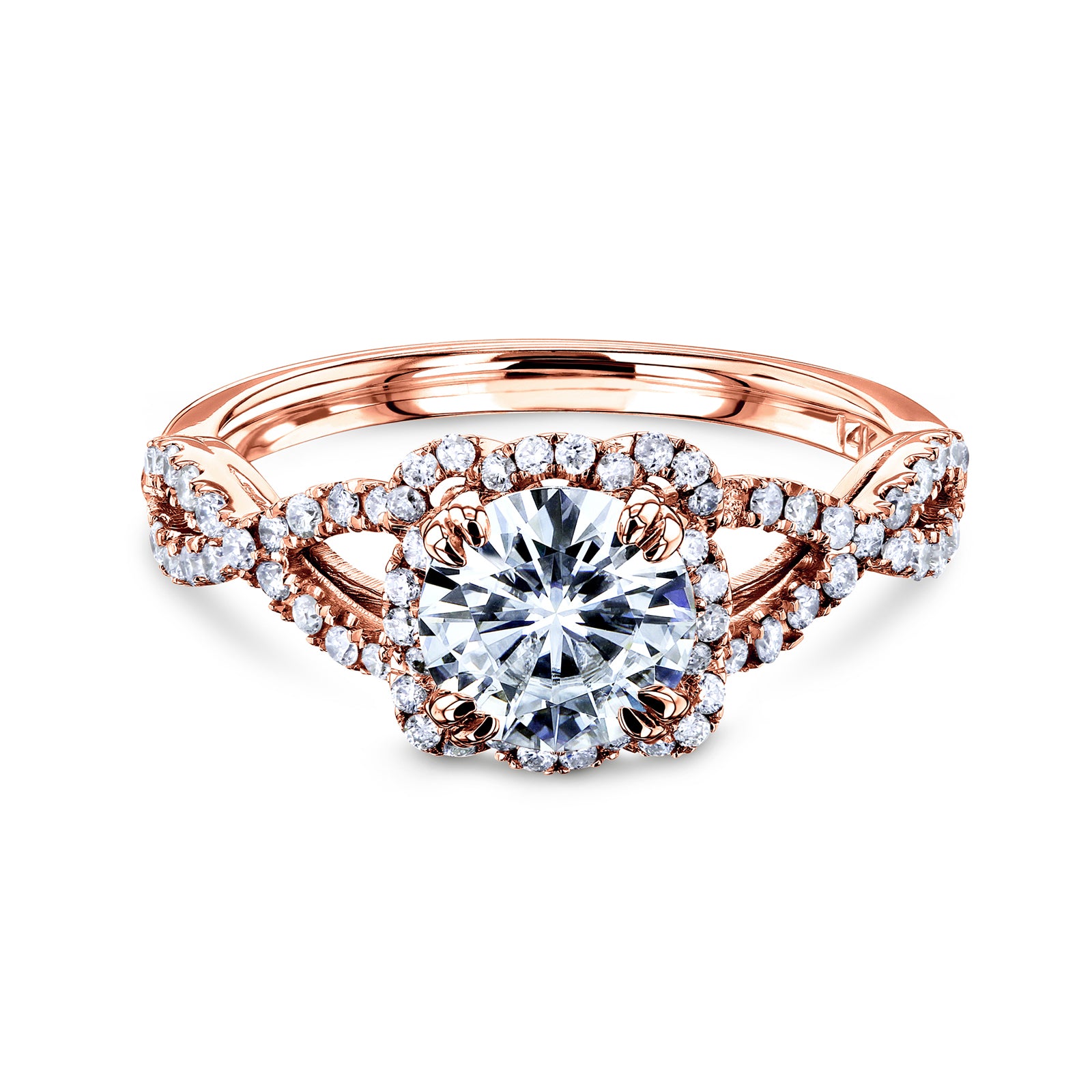 1.3 Carat Moissanite Floral Braid Dana Ring (DEF/VS)