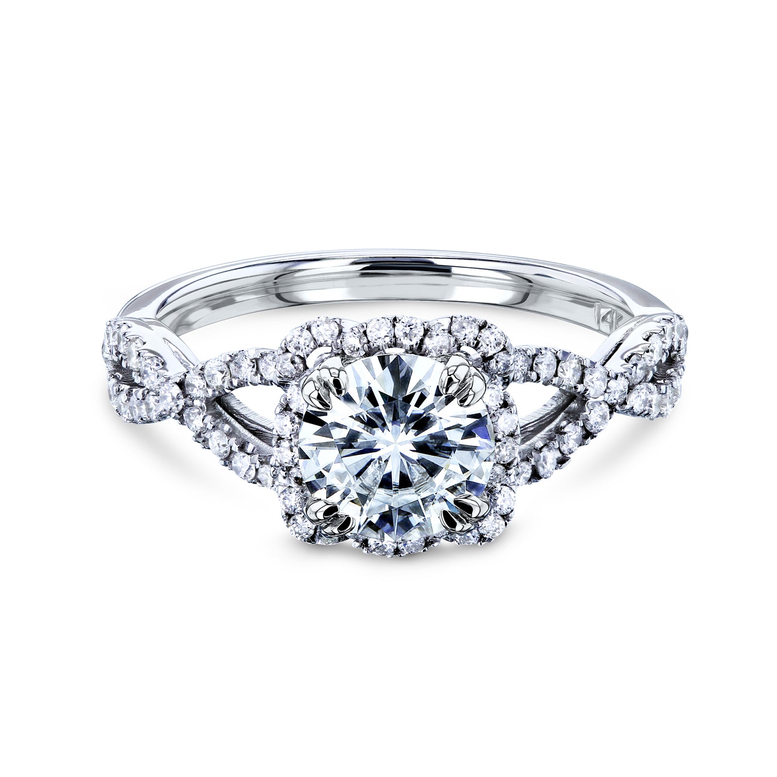 1.3 Carat Moissanite Floral Braid Dana Ring (DEF/VS)