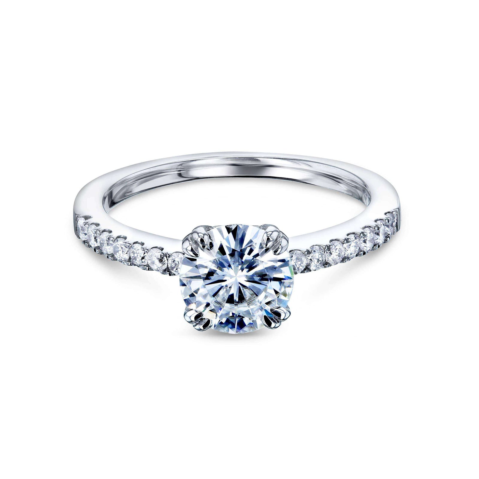 1.2 Carat Moissanite and Natural Diamond Madison Ring - white gold option
