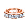 7-stone princess-cut moissanite and solid rose gold wedding band