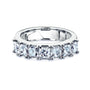 7-stone princess-cut moissanite and solid white gold wedding band