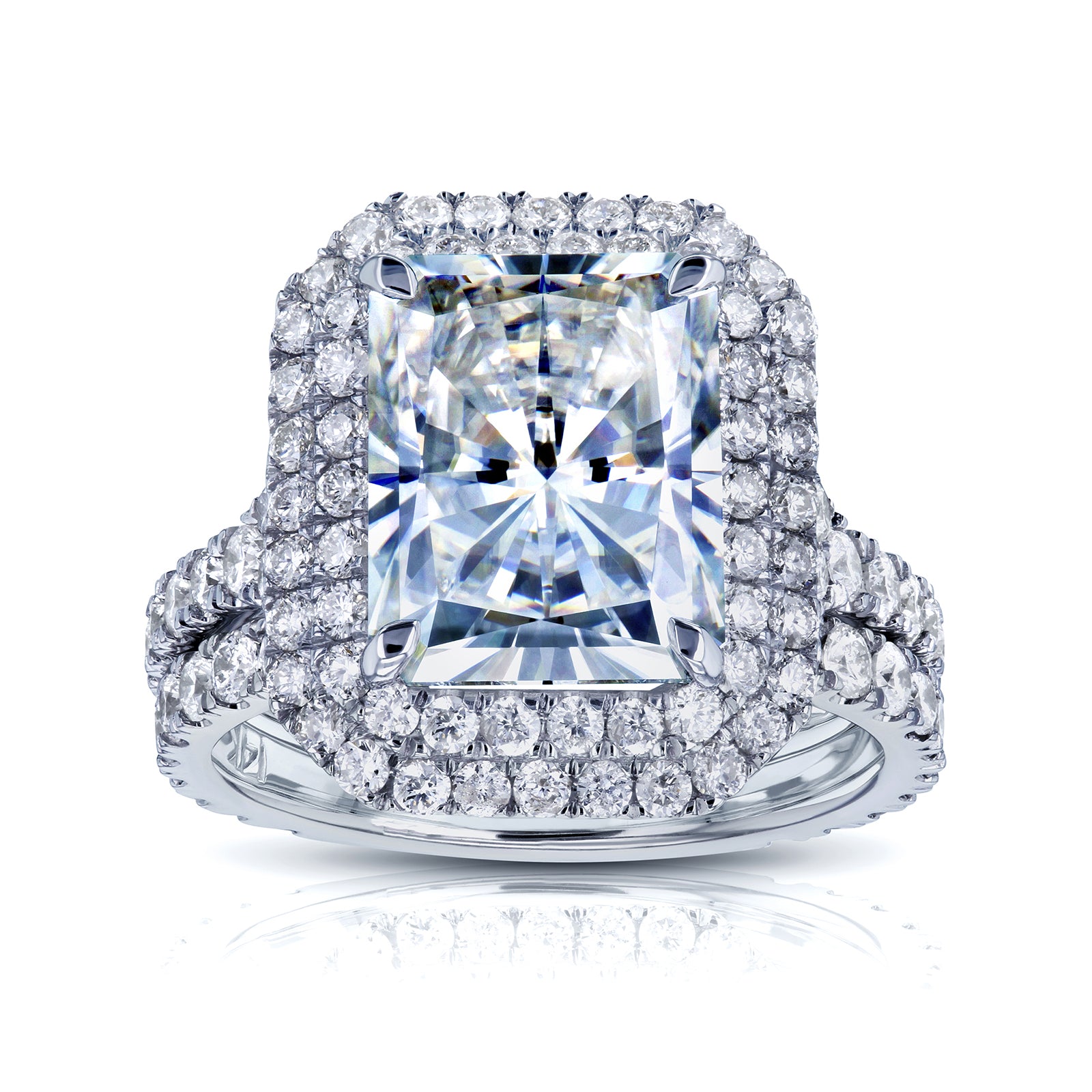 5.55 Carat Moissanite Radiant Vida Bridal Set