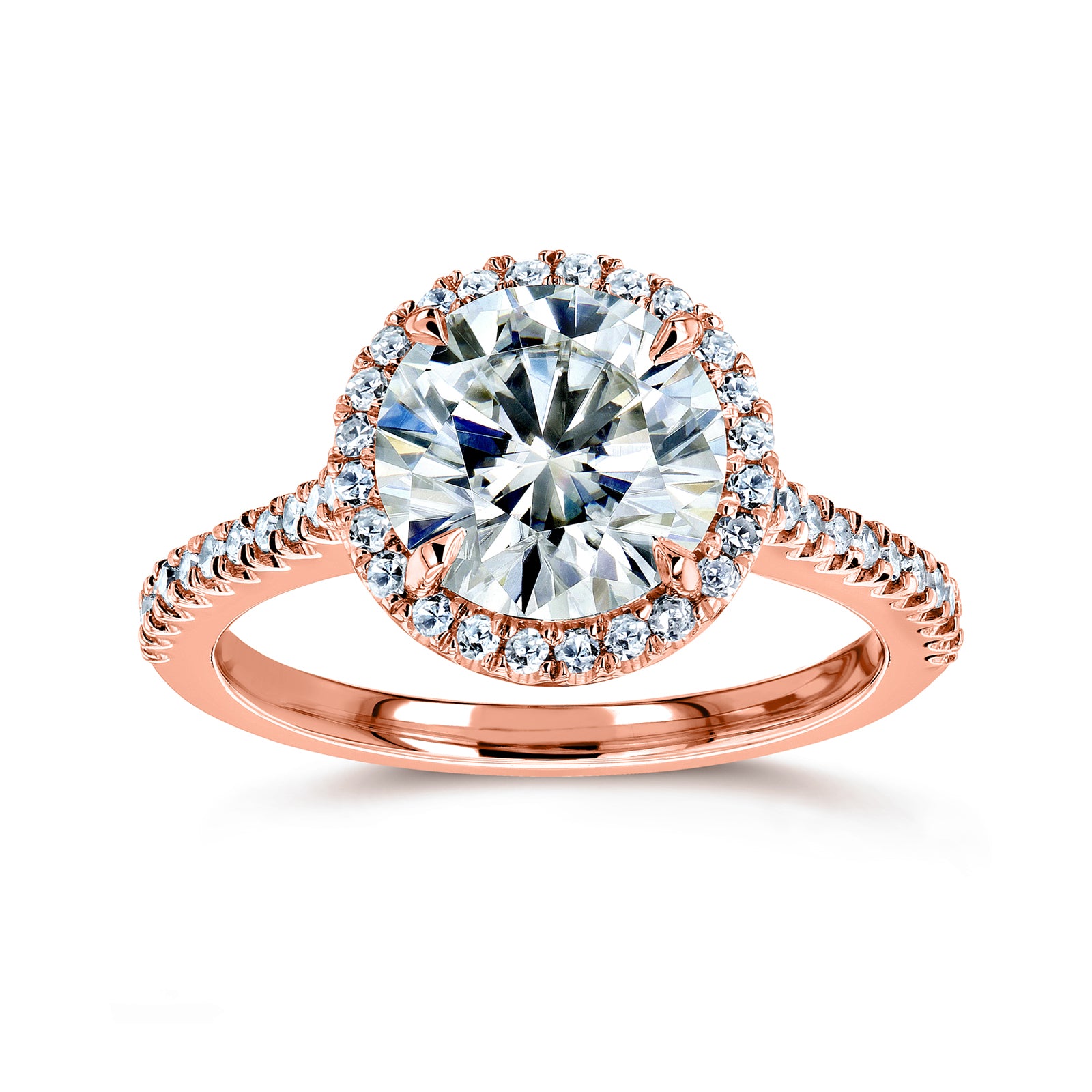 Round Halo Engagement Ring in Rose Gold