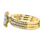 Raised center cathedral setting in yellow gold