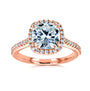 cushion halo engagement ring in rose gold