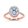 Oval Halo Engagement Ring in Rose Gold