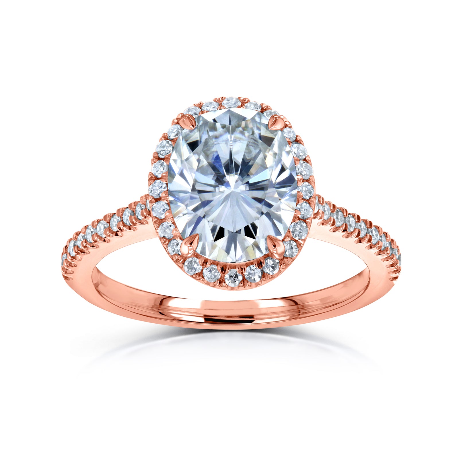 Oval Halo Engagement Ring in Rose Gold