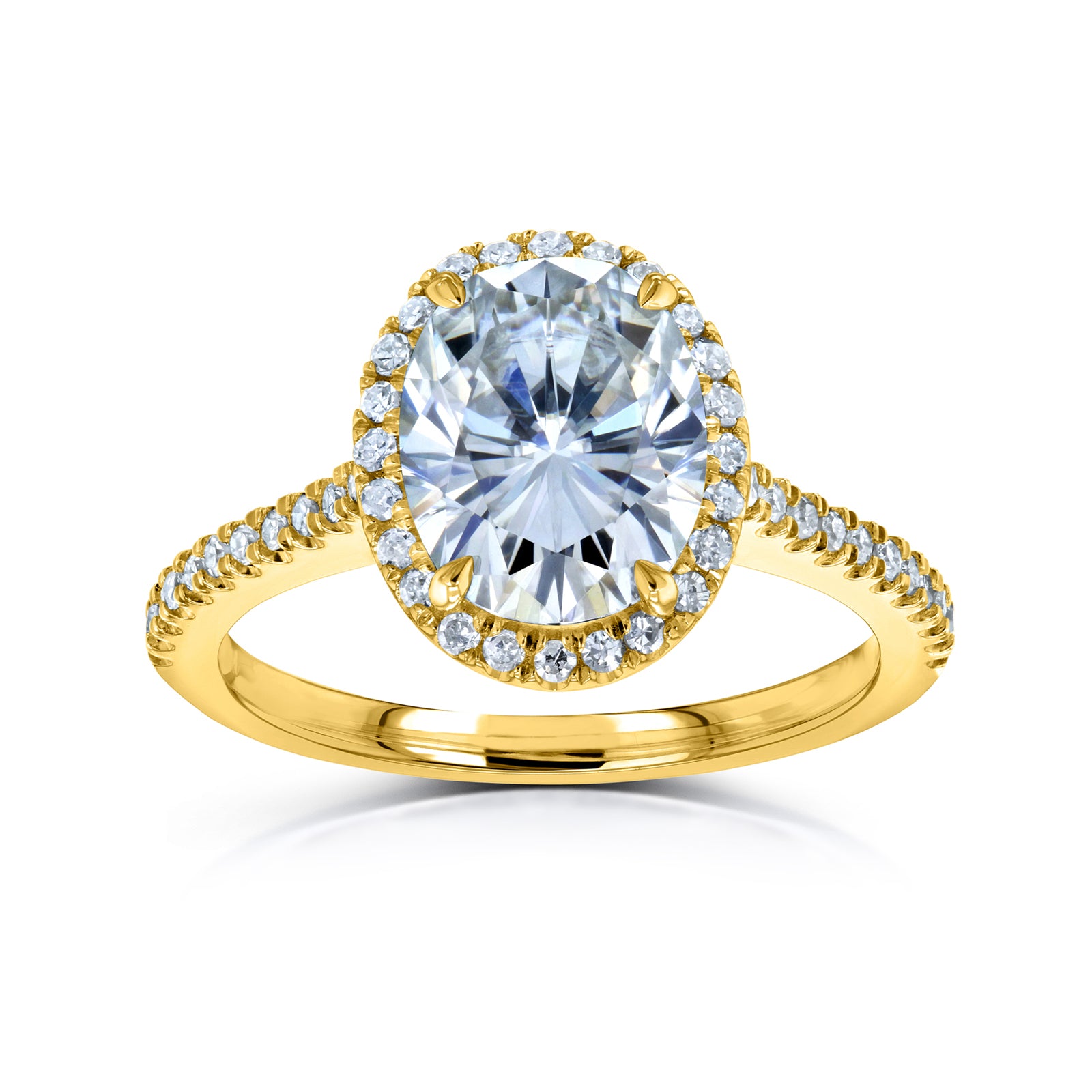 Oval Halo Engagement Ring in Yellow Gold