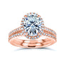 Oval Halo 2pc Bridal Set in Rose Gold - stacked