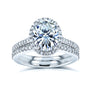 Oval Halo 2pc Bridal Set in White Gold - stacked