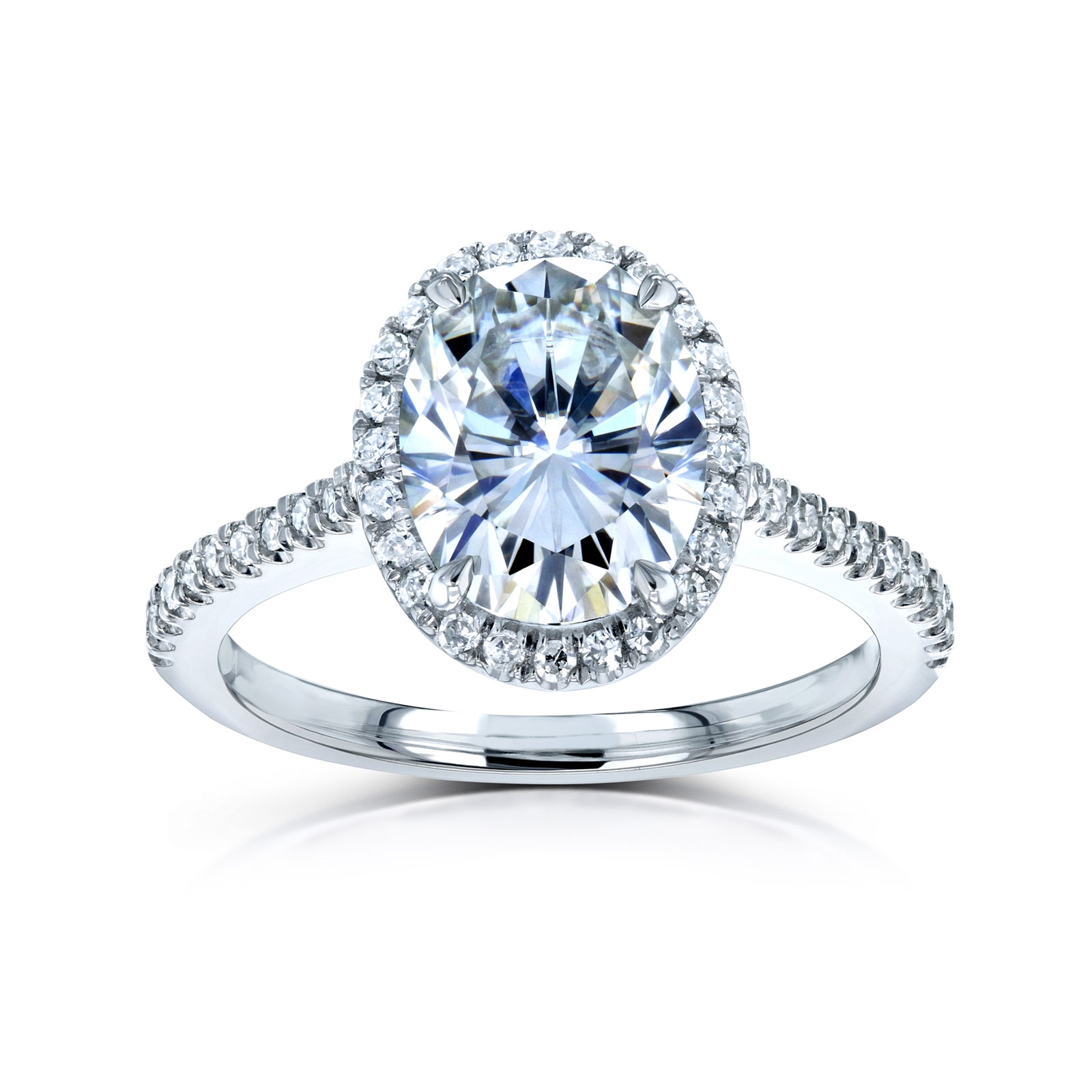 Oval Halo Engagement Ring in White Gold
