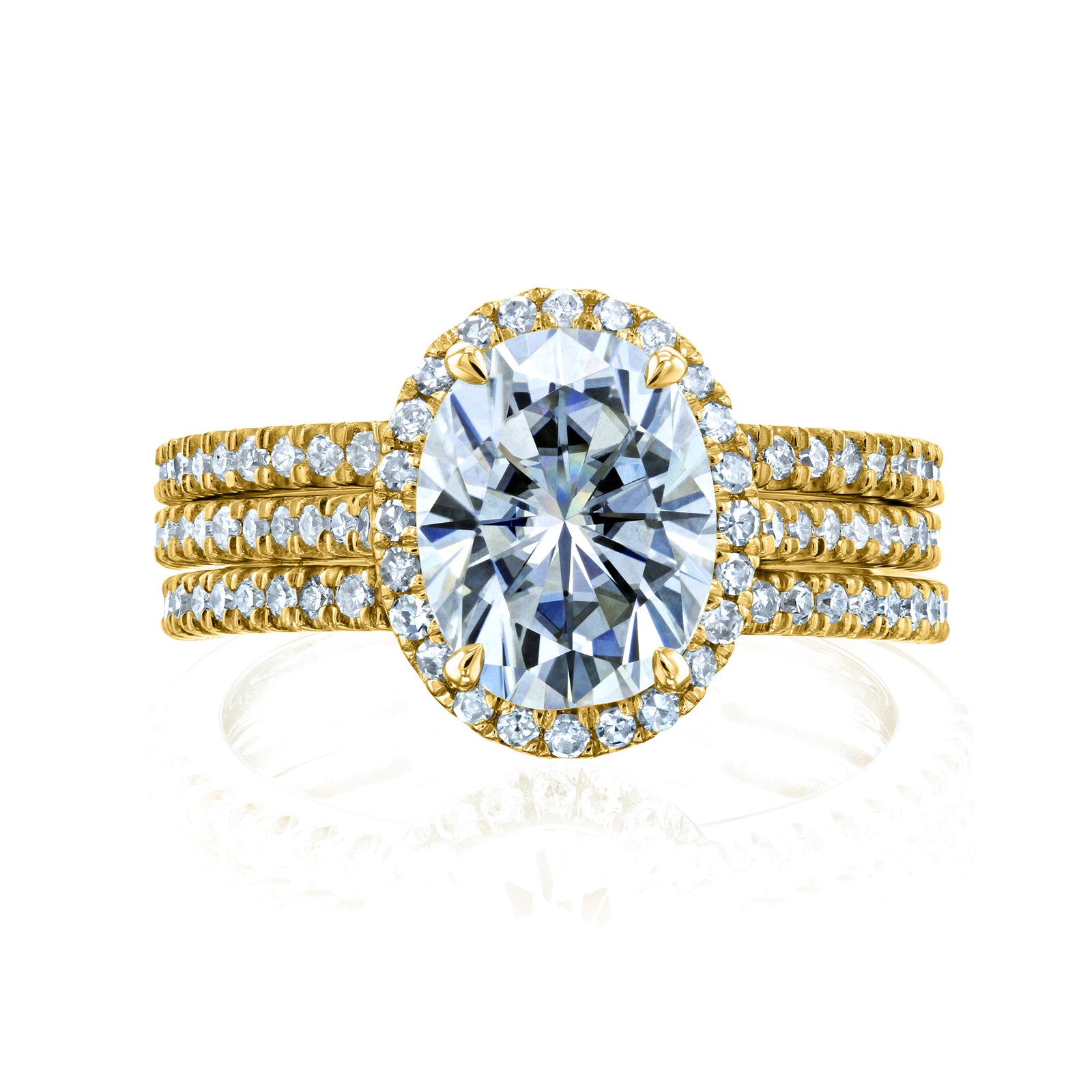 2.5 Carat Moissanite Oval 3pc Capri Bridal Set (DEF/VS)