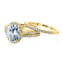 Oval Halo 3pc Bridal Set in Yellow Gold