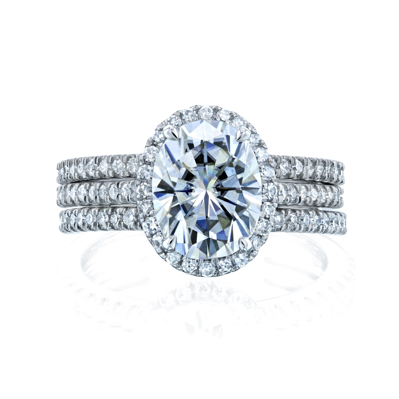 2.5 Carat Moissanite Oval 3pc Capri Bridal Set (DEF/VS)