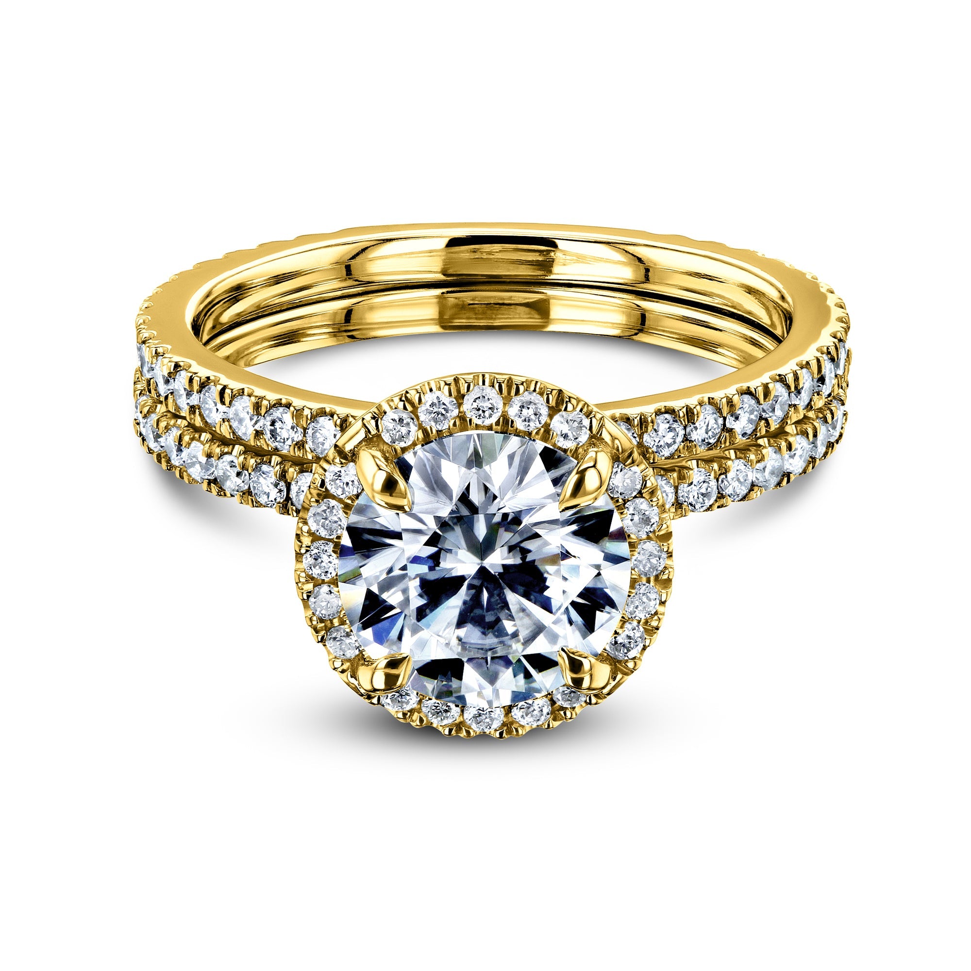 Kobelli Floating Halo Certified Round Brilliant-cut Lab-Grown Diamond ...