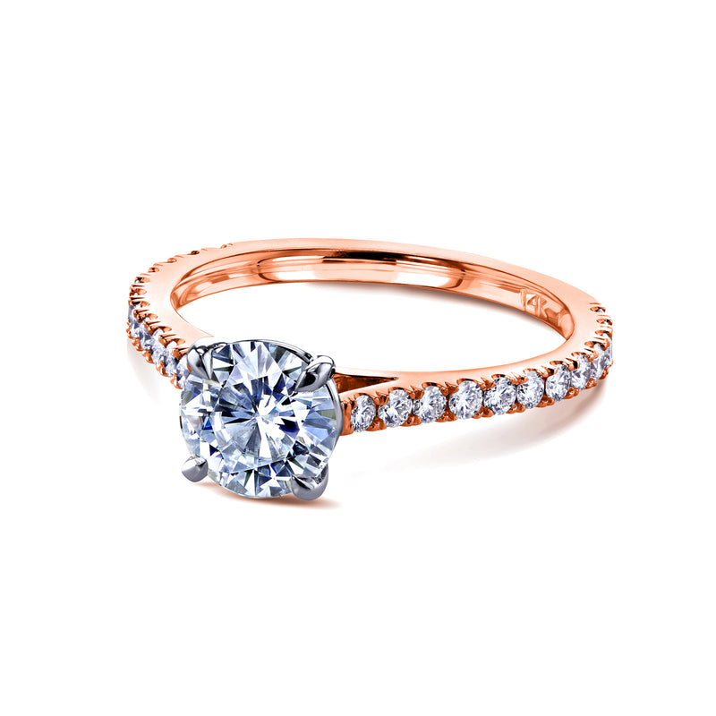 1ct Moissanite Peg Cathedral Gold Ring