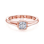 Half Carat Cushion Bezel Ring in Rose Gold