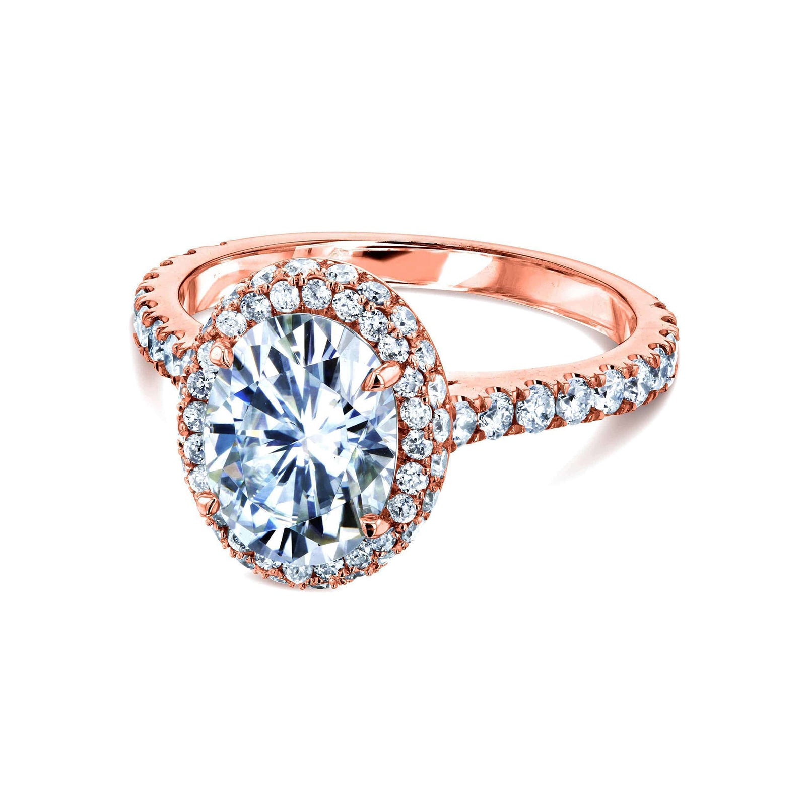 2.8 Carat Moissanite and Natural Diamond Ornate Basket Ring - rose gold option