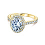 2.8 Carat Moissanite and Natural Diamond Ornate Basket Ring - yellow gold option