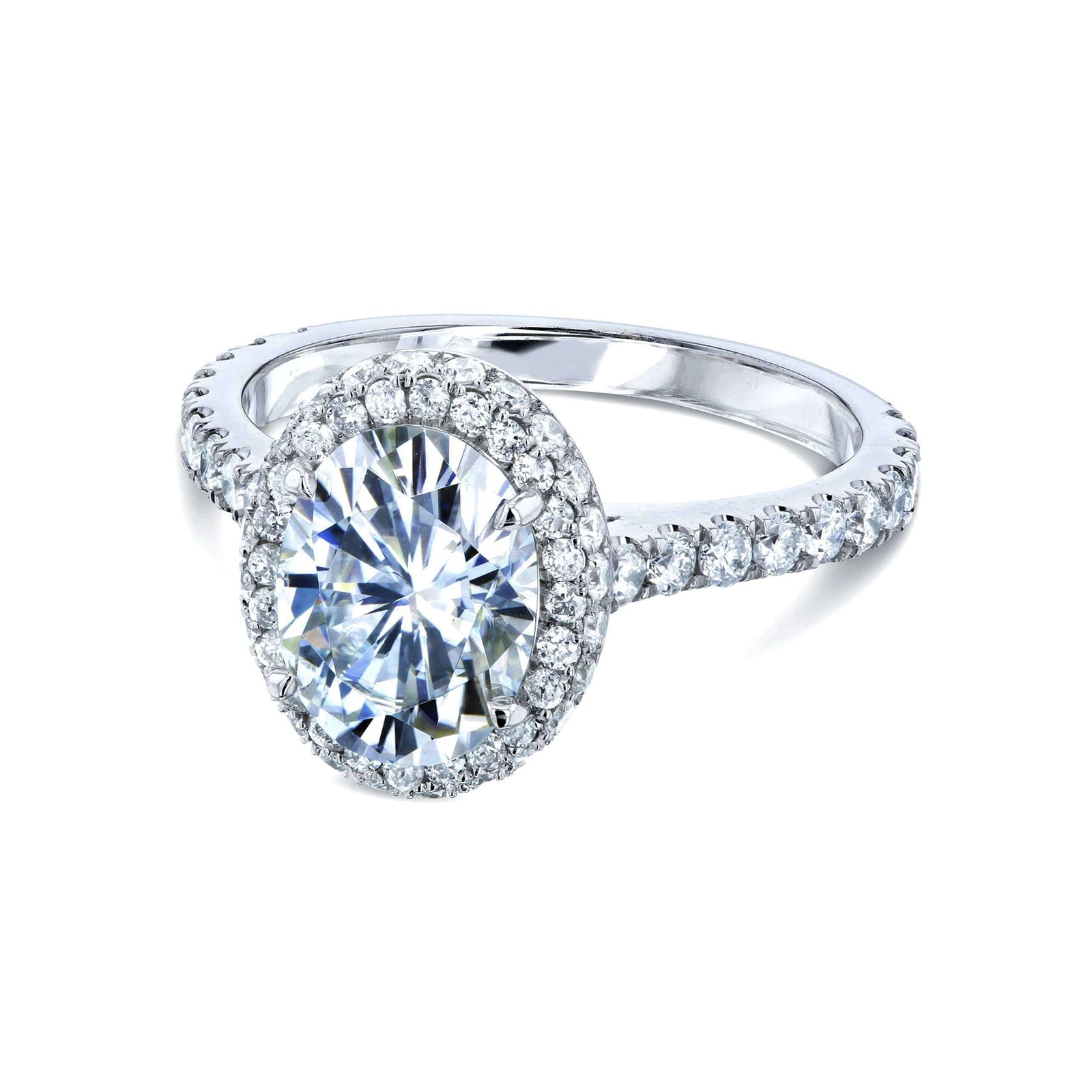 2.8 Carat Moissanite and Natural Diamond Ornate Basket Ring - white gold option